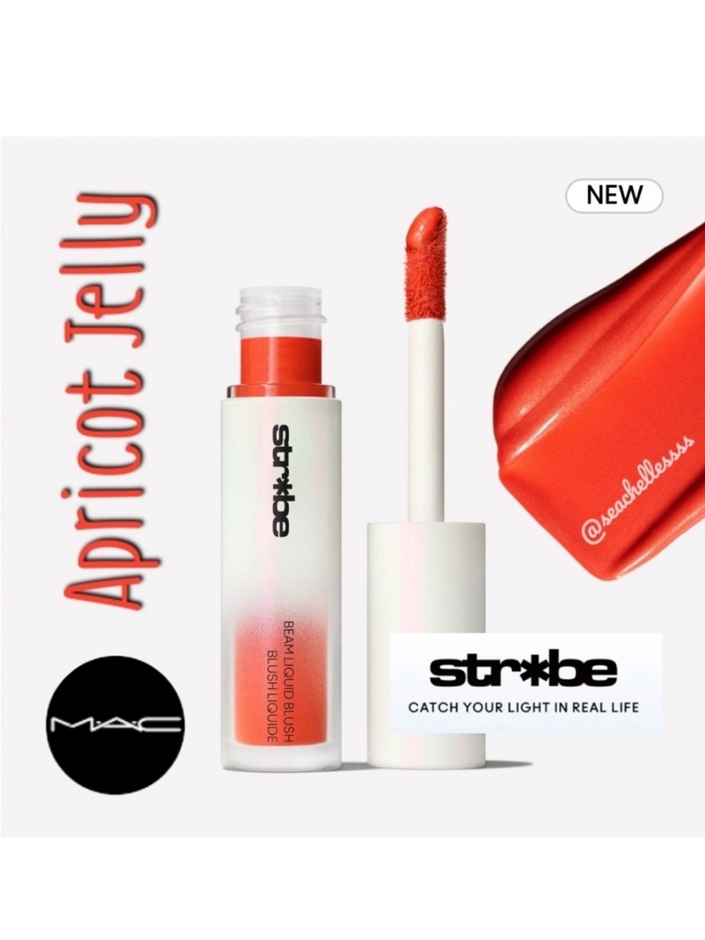 MAC Cosmetics Strobe Beam Liquid Blush Apricot Jelly Brand New In Box Authentic
